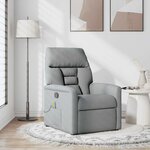 vidaXL Fauteuil de massage inclinable Gris clair Tissu
