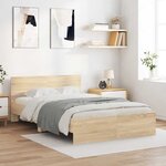 vidaXL Cadre de lit Sonoma 137 x 188 cm Bois d'ingénierie