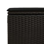 vidaXL Tabouret de jardin avec coussin noir 55x55x37 cm résine tressée