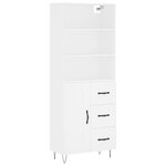 vidaXL Buffet haut Blanc 69 5x34x180 cm Bois d'ingénierie