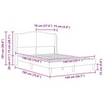 vidaXL Cadre de lit avec tête de lit Gris foncé 140 x 190 cm Velours