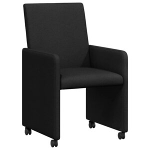 vidaXL Chaises de Salle à Manger avec Roues 2 Pièces Noir 57 x 66 x 94 cm