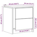 vidaXL Armoire de chevet avec lumières LED chêne sonoma