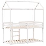 vidaXL Lit superposé sans matelas blanc 90x200 cm bois de pin massif