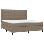 vidaXL Sommier à lattes de lit matelas et LED Taupe 160x200 cm Tissu