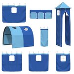 vidaXL Lit mezzanine pour enfants Noir et Bleu 90 x 190 cm Métал