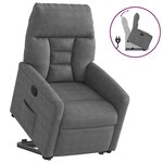 vidaXL Fauteuil inclinable gris foncé tissu microfibre