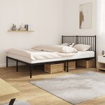 vidaXL Cadre de lit métal sans matelas et tête de lit noir 160x200 cm
