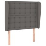 vidaXL Tête de lit avec oreilles Gris 83x23x118/128 cm Similicuir