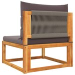 vidaXL Salon de jardin avec coussins 3 Pièces bois massif d'acacia