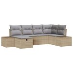 vidaXL Ensemble de canapé de jardin 6 Pièces Beige 55 x 62 x 69 cm