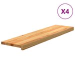 vidaXL Marches d'escalier 4 Pièces marron clair 100x30x2 cm chêne massif