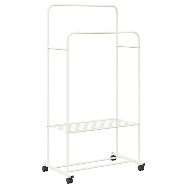 vidaXL Porte-vêtements avec étagère avec roue Blanc 80 x 53 x 156 cm