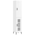 vidaXL Buffet haut Blanc brillant 34 5x34x180 cm Bois d'ingénierie