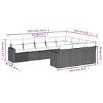 vidaXL Salon de jardin avec coussins 10 Pièces beige résine tressée