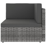 vidaXL Salon de jardin 8 Pièces avec coussins Gris Résine tressée