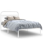 vidaXL Cadre de lit métal sans matelas et tête de lit blanc 107x203 cm