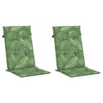 vidaXL Coussins de chaise à dossier haut lot de 2 modèle de feuille
