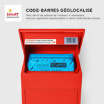 Boîte à colis moyenne 1 porte Rouge à accès frontal Acier galvanisé SMART PARCEL BOX™