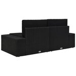 vidaXL Canapé sectionnel 2 places Résine tressée Noir
