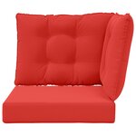 vidaXL Coussin de canapé d'extérieur 3 Pièces Rouge Polyester
