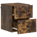 vidaXL Cabinet de chevet mural Chêne fumé 33 x 34 5 x 40 cm