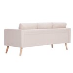 vidaXL Ensemble de canapé 2 Pièces tissu crème