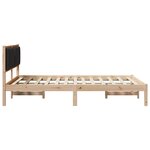 vidaXL Cadre de lit avec tête de lit rembourrée Noir 135 x 190 cm