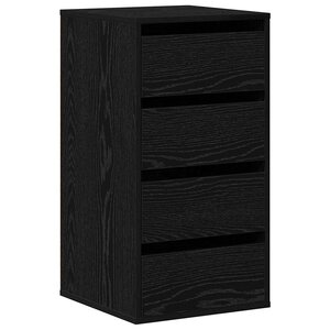 vidaXL Armoire à tiroirs Noir 40 x 41 x 76 cm Bois d'ingénierie