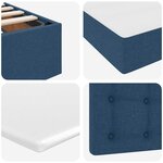 vidaXL Lit de Rangement avec tête de lit Bleu 200 x 200 cm Tissu
