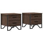 vidaXL Tables de chevet 2Pièces chêne marron 40x41x40cm bois d'ingénierie