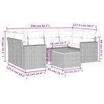 vidaXL Salon de jardin 7 Pièces avec coussins noir résine tressée