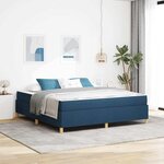 vidaXL Lit à ressorts avec matelas Bleu et Blanc 180 x 200 cm tissu