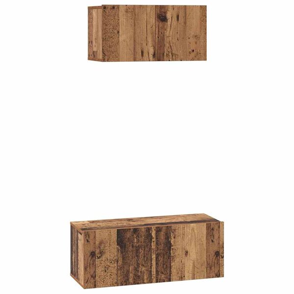 vidaXL Ensemble meuble TV 2 Pièces Bois ancien 80 x 30 x 30 cm