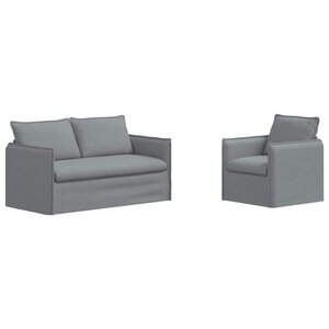 vidaXL Canapé 2 Pièces Gris clair 196 x 82 x 85 cm tissu