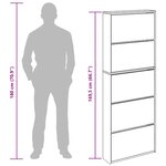 vidaXL Meuble à chaussures 5 étagères et miroir 63x17x169 5 cm Chêne