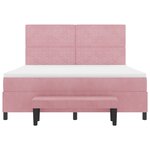 vidaXL Lit à Ressorts avec Matelas & Banc Rose 180x200 cm Velours