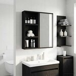 vidaXL Armoire murale de salle de bain Chêne Noir 30 x 14 x 70 cm