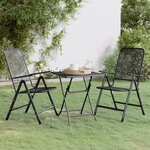 vidaXL Mobilier à dîner de jardin 3 Pièces Maille Métal Anthracite