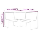 vidaXL Ensemble à manger REINE 3 Pièces marron miel gris bois pin massif