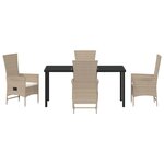 vidaXL Ensemble de salle à manger pour jardin 5 Pièces Beige polyrotin
