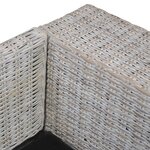 vidaXL Canapé à 3 places avec coussins Gris Rotin naturel