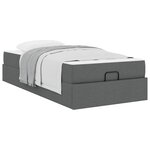 vidaXL Cadre de lit avec matelas Gris foncé 90 x 200 cm tissu