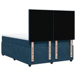 vidaXL Sommier à lattes de lit et matelas bleu 160x200 cm velours