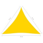 vidaXL Voile de parasol Tissu Oxford triangulaire 6x6x6 m Jaune