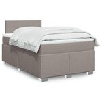 vidaXL Sommier à lattes de lit avec matelas taupe 120x190 cm tissu