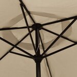 vidaXL Parasol d'extérieur avec LED et mât en acier 300 cm Taupe