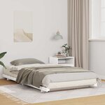 vidaXL Cadre de lit surélevé Blanc 90 x 200 cm Bois massif en pin