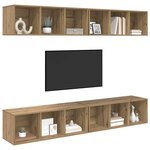 vidaXL Ensemble meuble TV 4 Pièces Chêne artisanal 37 x 37 x 107 5 cm