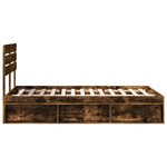 vidaXL Cadre de lit Chêne fumé 120 x 200 cm Pin massif